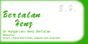 bertalan henz business card